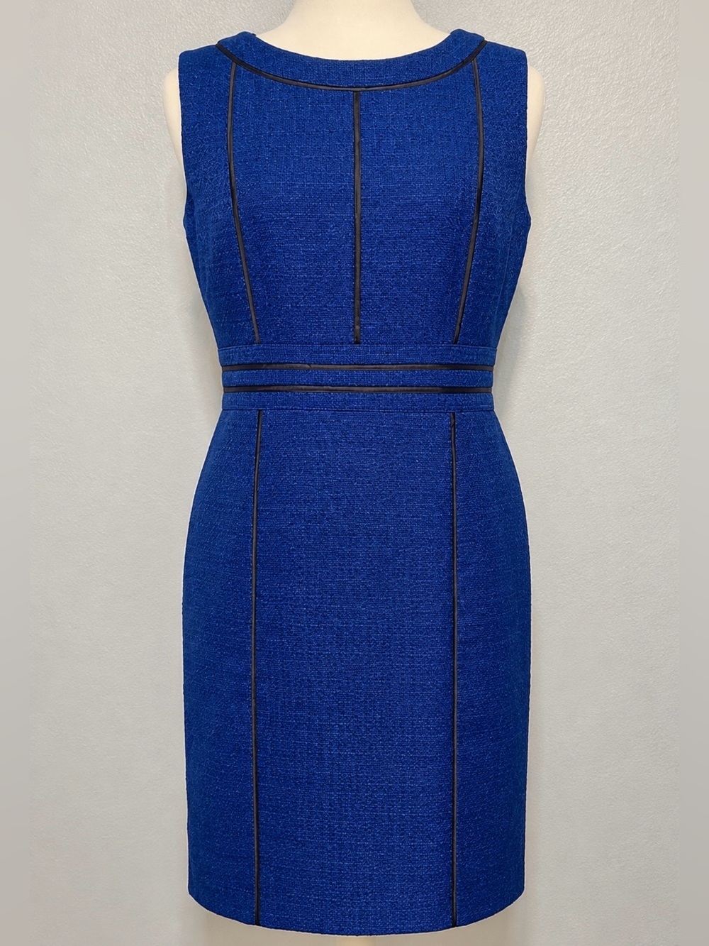 Ellen Tracy Royal Blue Sleeveless Sheath Dress Professional Cocktail Medium